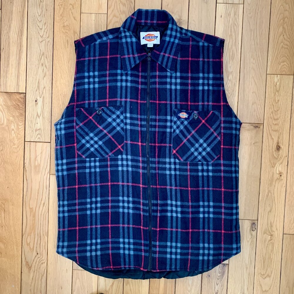 Dickies Blue and Red Plaid Vest